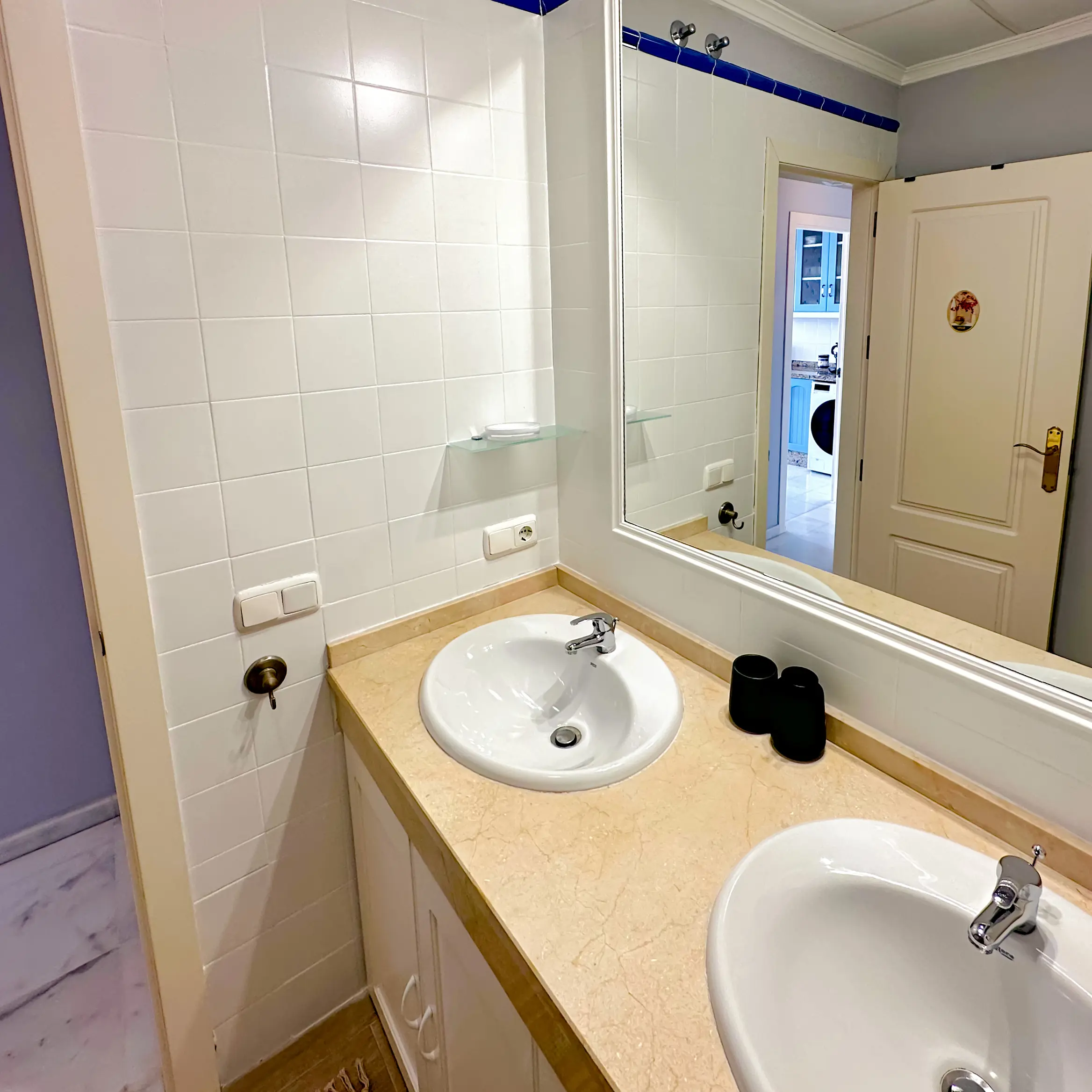 Second bathroom - Two washbasins make it faster for your group to get ready for the day.