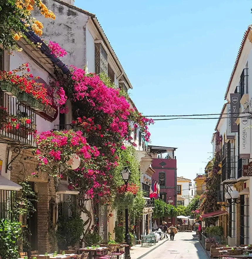 Marbella (50km) - The old town of Marbella is built in typical Andalusian fashion - whitewashed facades decorated with geraniums, and streets planted with orange trees.